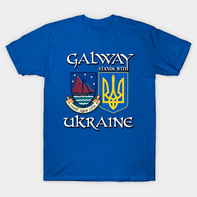 Galway Ireland Stands with Ukraine Irish Ukrainian Design T-Shirt by Ireland